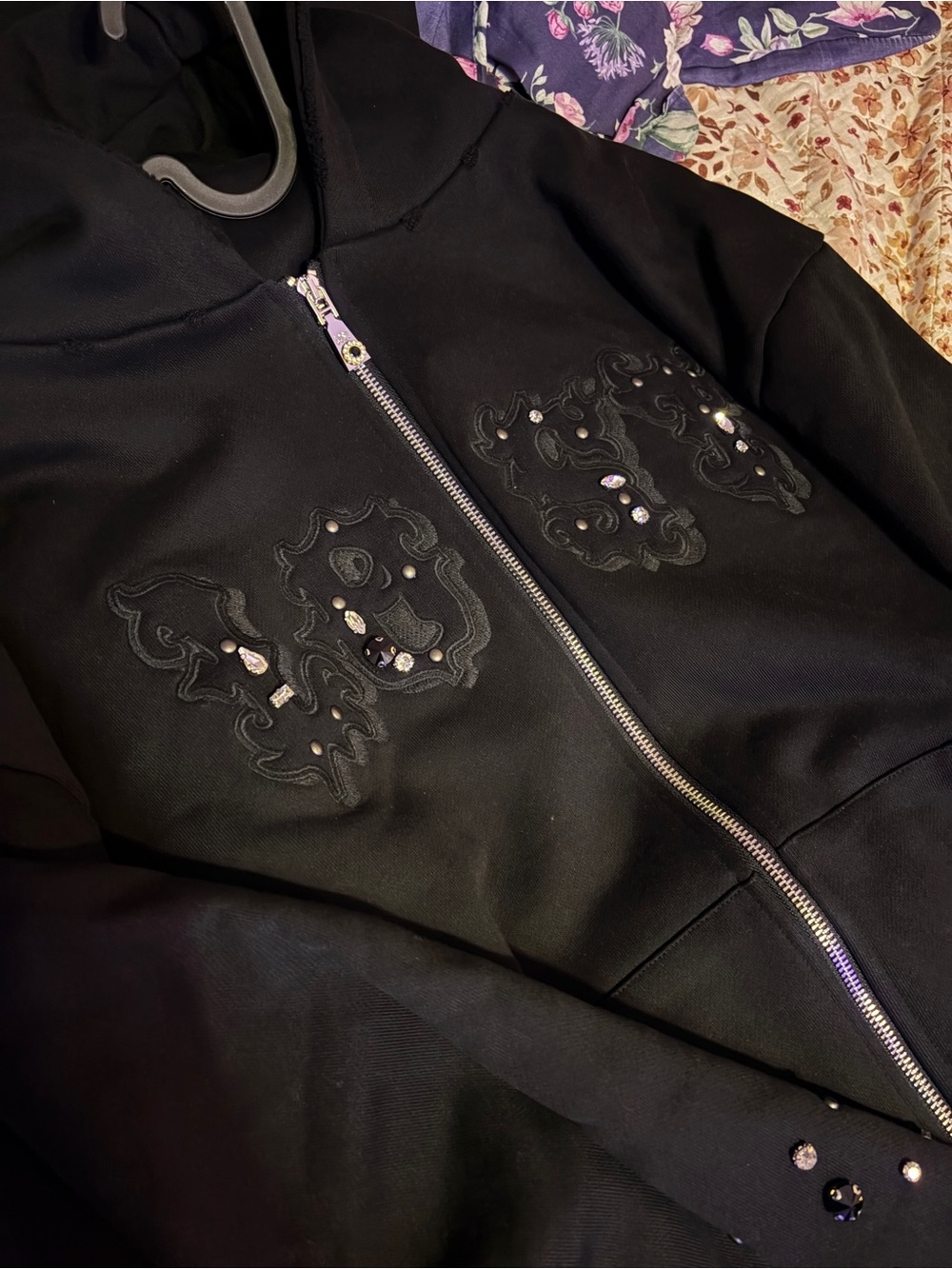 LOST INTRICACY FULL ZIP HOODIE RHINESTONE - 3XL (FITS 2XL)